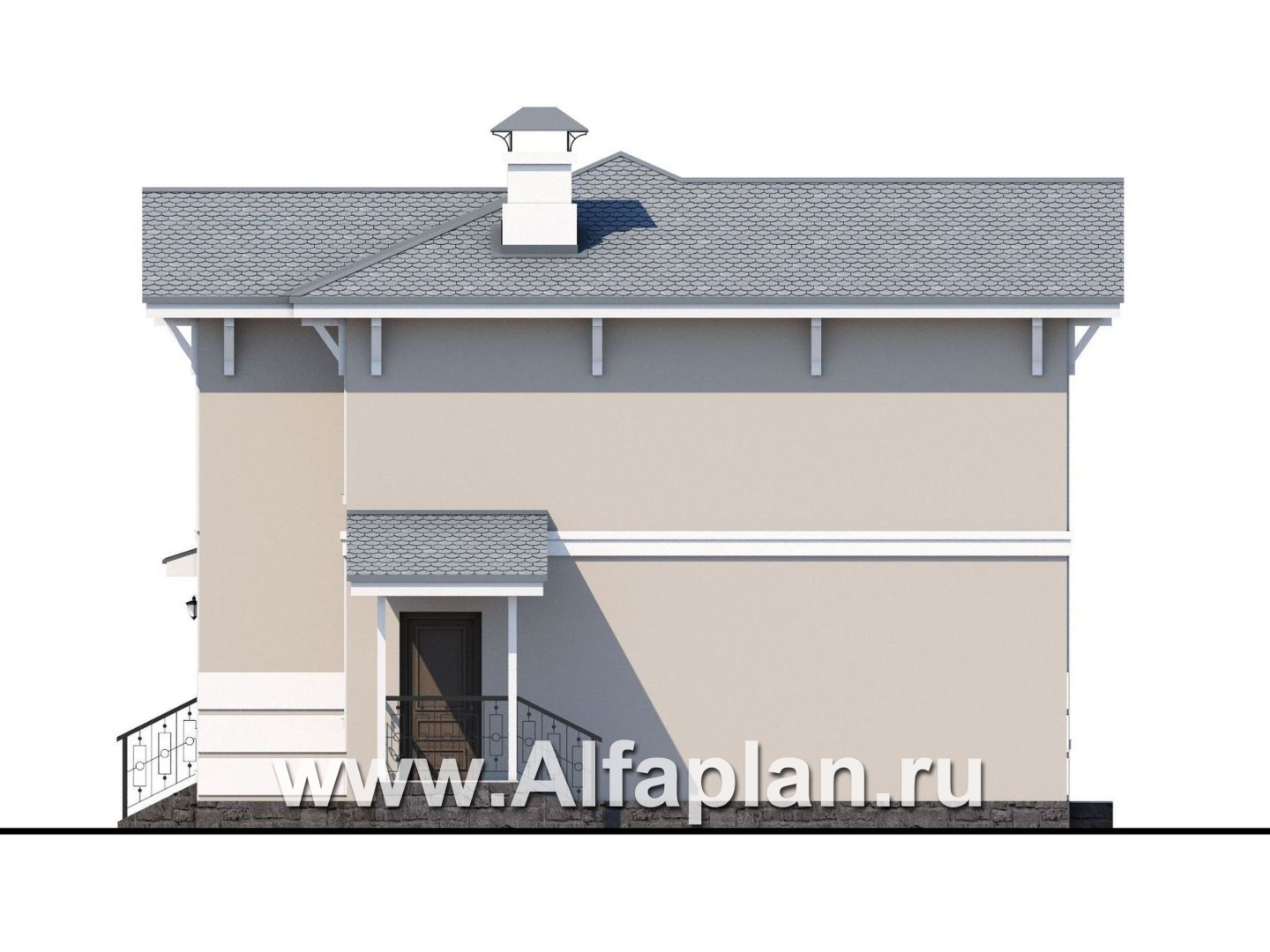 Проекты домов Альфаплан - «Невский стиль» - удобный и красивый двухэтажный дом - изображение фасада №2