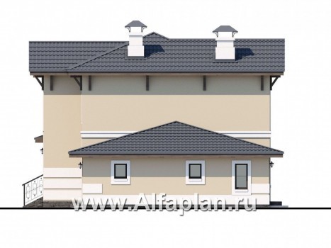 Проекты домов Альфаплан - «Невский стиль» - удобный и красивый двухэтажный дом с гаражом - превью фасада №2