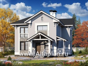 Проекты домов Альфаплан - «Линия жизни»  - удобный дом для небольшой семьи - превью основного изображения