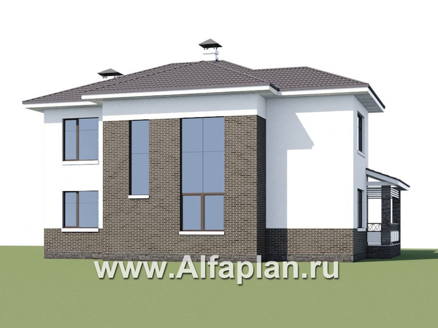 Проекты домов Альфаплан - «Статский советник» - комфортабельный коттедж в современном стиле - дополнительное изображение №1