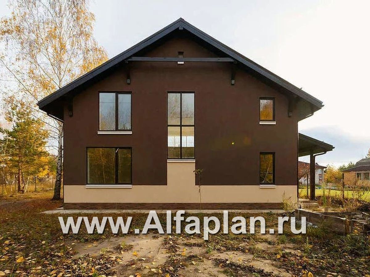 Проекты домов Альфаплан - «Регата» — комфортный загородный дом с двускатной крышей - дополнительное изображение №3