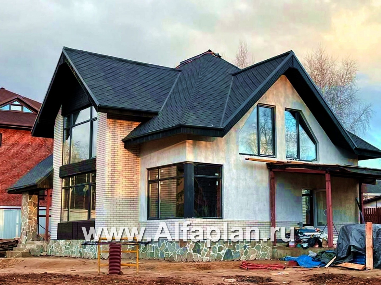 Проекты домов Альфаплан - «Альтаир» - современный мансардный дом - дополнительное изображение №2