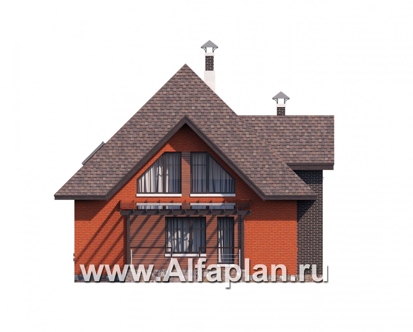 Проекты домов Альфаплан - «Орион» - эффектный современный дом - изображение фасада №4