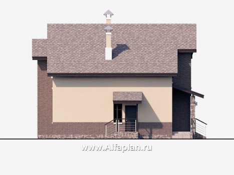 Проекты домов Альфаплан - «Клипер» - комфортный палн дома, двускатная крыша - превью фасада №3