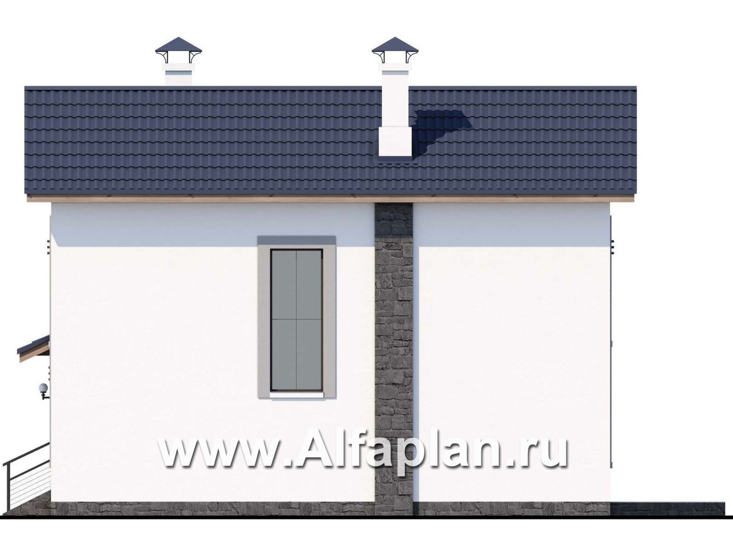Проекты домов Альфаплан - «Каюткомпания» - проект двухэтажного дома для небольшой семьи - изображение фасада №2