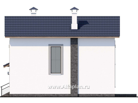 Проекты домов Альфаплан - «Каюткомпания» - проект двухэтажного дома для небольшой семьи - превью фасада №2