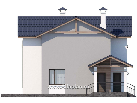 Проекты домов Альфаплан - «Каюткомпания» - проект двухэтажного дома для небольшой семьи - превью фасада №3