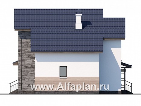 Проекты домов Альфаплан - «Территория комфорта» - Современный дом - шале - превью фасада №2