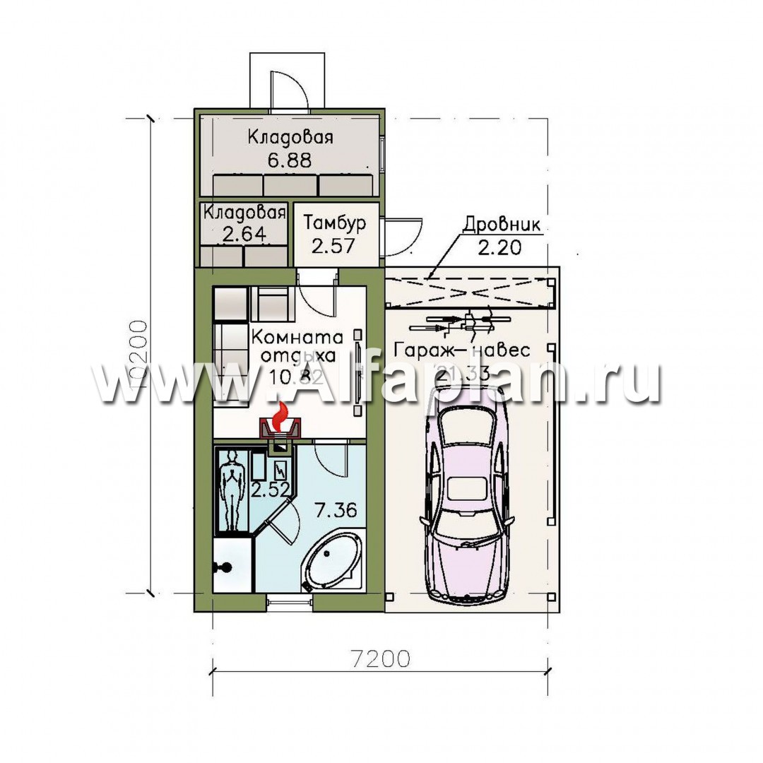 Проекты домов Альфаплан - Удобный хоз. блок для небольшого участка - изображение плана проекта №1