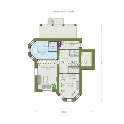 «Лаура» - проект двухэтажного загородного дома,с эркером и с террасой, с цокольным этажом - превью план дома