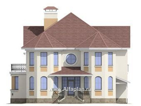 Проекты домов Альфаплан - «Амбиент»- респектабельный проект коттеджа с верандой - превью фасада №1
