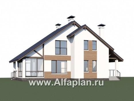 «Счастье рядом» - проект  дома с мансардой, с террасой, в современном стиле - превью дополнительного изображения №1