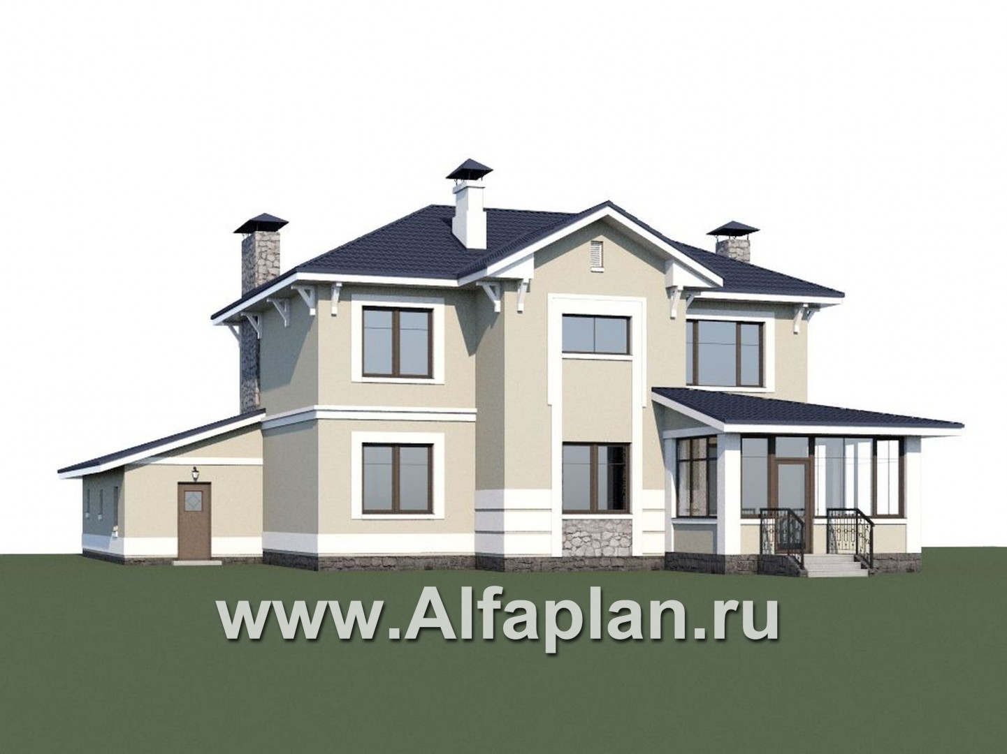 Проекты домов Альфаплан - «Семь ветров» - двухэтажный  комфортабельный коттедж с большим гаражом. - дополнительное изображение №1