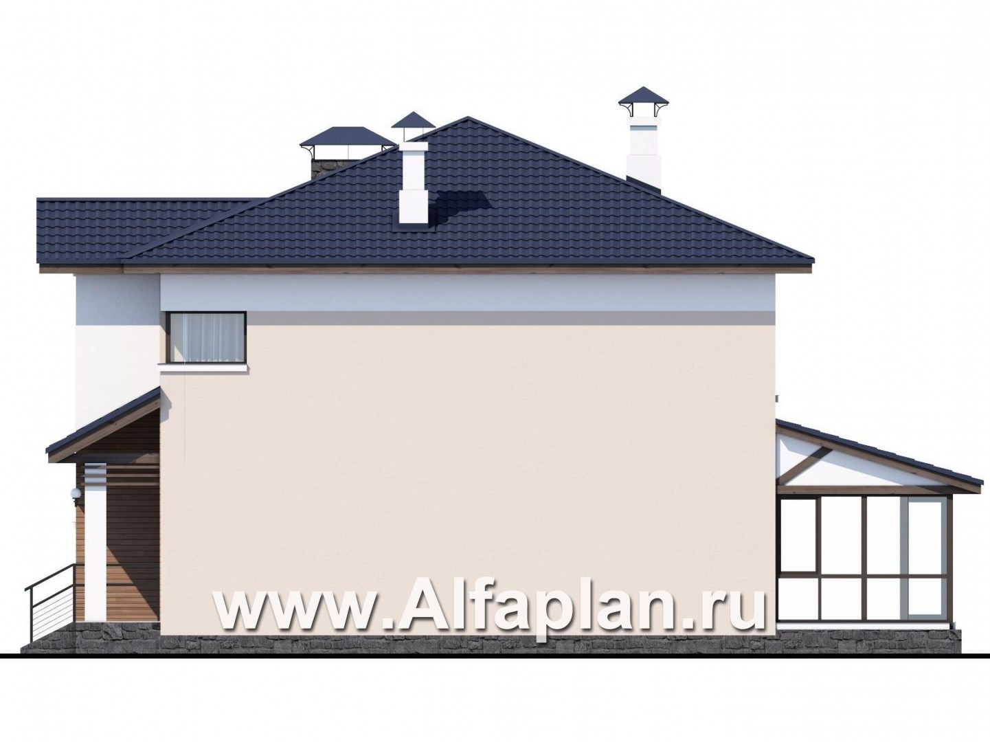 Проекты домов Альфаплан - «Преимущество» - современный удобный дом - изображение фасада №2