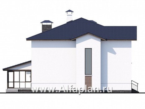 Проекты домов Альфаплан - «Выбор» - проект современного загородного дома с гаражом - превью фасада №3