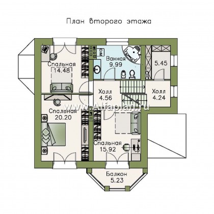 Проекты домов Альфаплан - «Корвет-прогресс» - трехэтажный коттедж с двумя гаражами - превью плана проекта №3
