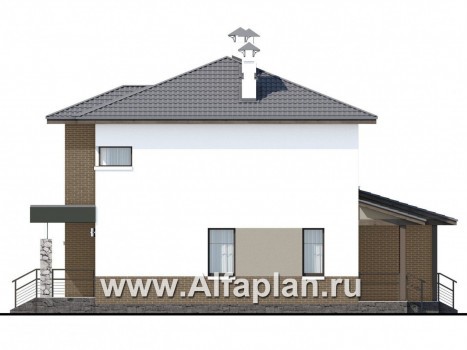 Проекты домов Альфаплан - «Приоритет» - экономичный и комфортный современный дом - превью фасада №2