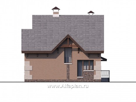 Проекты домов Альфаплан - «Улыбка» - компактный загородный дом - превью фасада №4