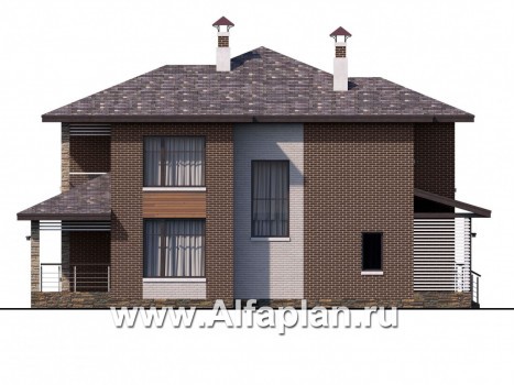 Проекты домов Альфаплан - «Эридан» - современный стильный дом с террасой - превью фасада №3