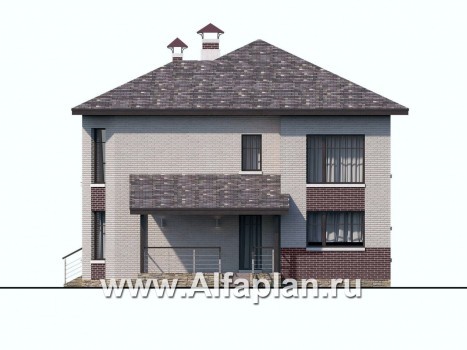 Проекты домов Альфаплан - «Статус» - современный комфортный дом с террасой - превью фасада №2