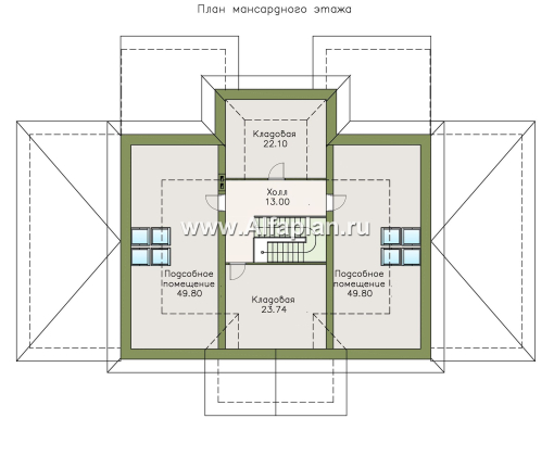 Проекты домов Альфаплан - Вилла в классическом стиле с бассейном - превью плана проекта №3