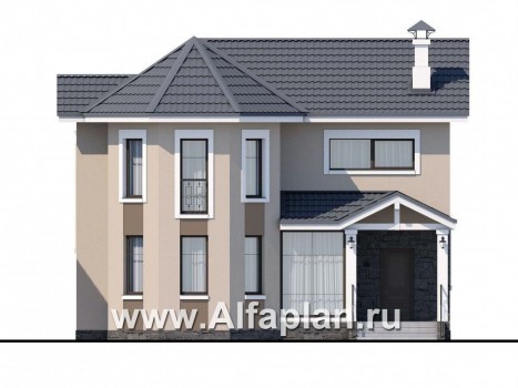 Проекты домов Альфаплан - «Веста» - небольшой дом с отличной планировкой  - превью фасада №1