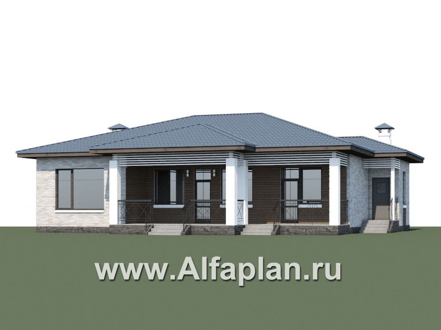 Проекты домов Альфаплан - «Калипсо» - комфортабельный одноэтажный дом  с вариантами планировки - дополнительное изображение №1