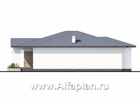 Проекты домов Альфаплан - «Калипсо» - комфортабельный одноэтажный дом - превью фасада №2
