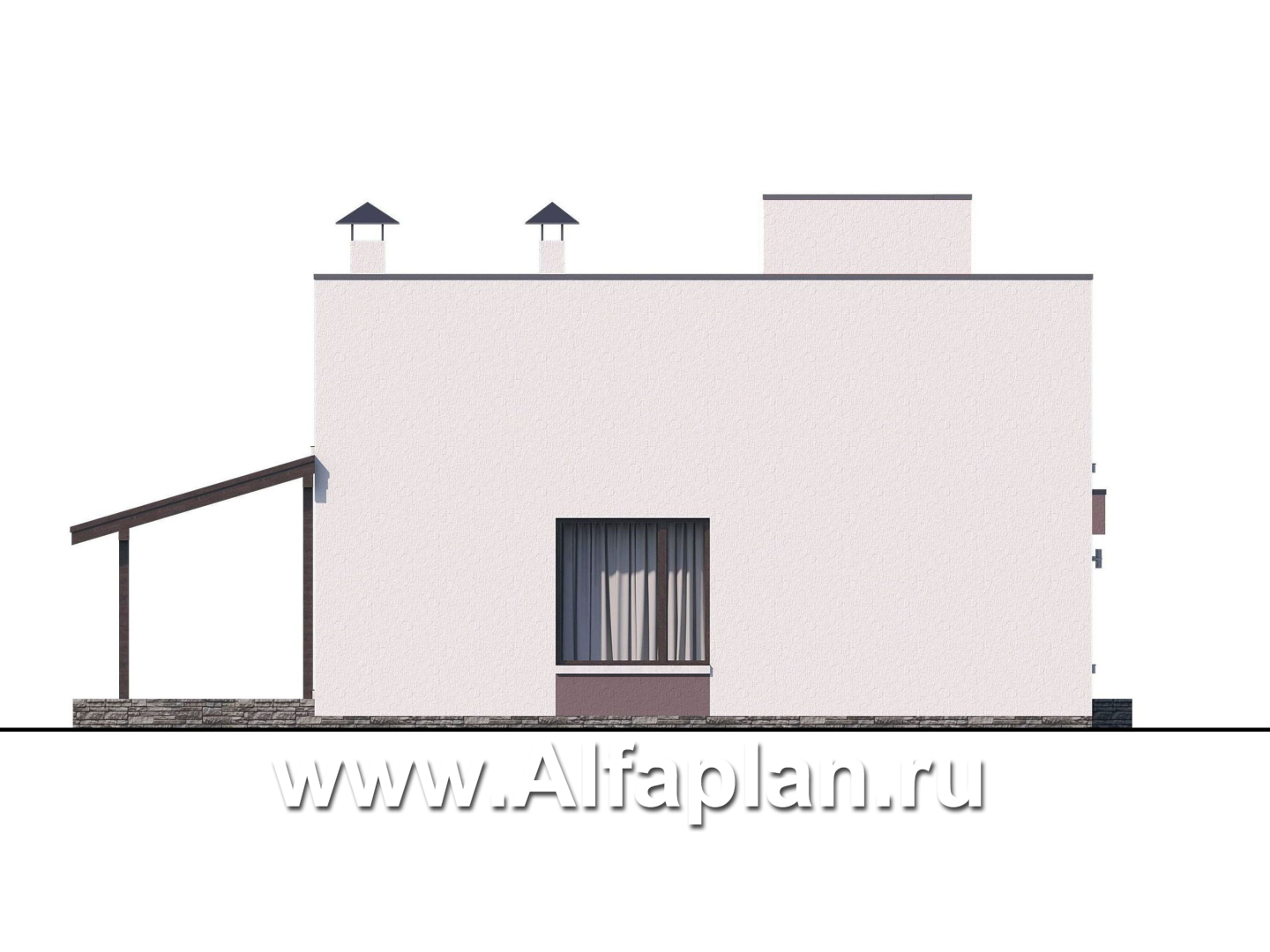 Проекты домов Альфаплан - «Арс» - проект двухэтажного дома с плоской кровлей, в стиле хай-тек, для узкого участка - дополнительное изображение №5