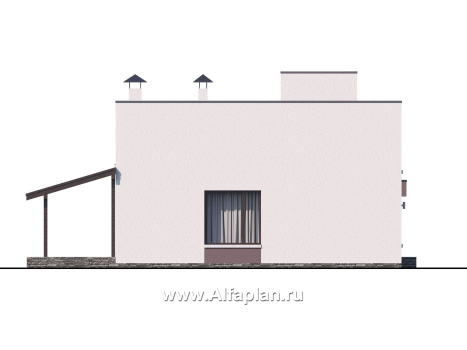 Проекты домов Альфаплан - «Арс» - проект двухэтажного дома с плоской кровлей, в стиле хай-тек, для узкого участка - превью дополнительного изображения №5
