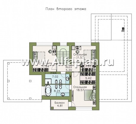 Проекты домов Альфаплан - «Альтернатива Хиггса» - современный дом с красивой верандой - превью плана проекта №2