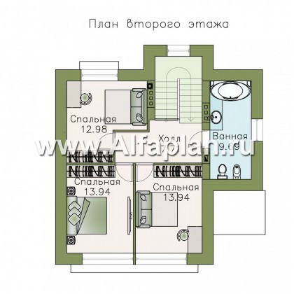 Проекты домов Альфаплан - «Сапфир» - трехэтажный дом с большим гаражом для маленького участка - превью плана проекта №3