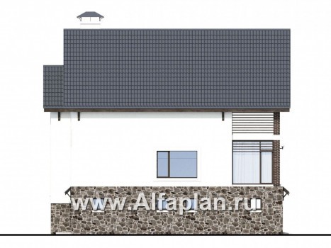 Проекты домов Альфаплан - «Фея снов» - трехэтажный дом с гаражом, террасой и лоджией - превью фасада №3
