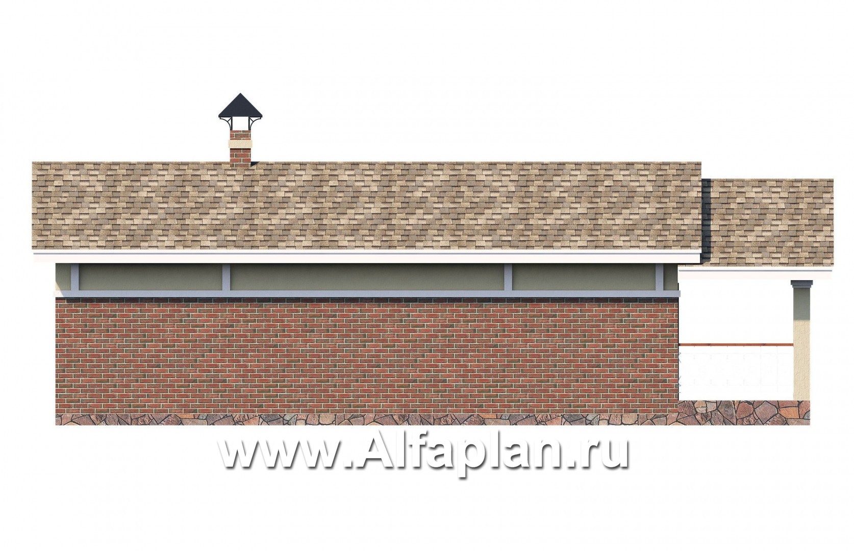 Проекты домов Альфаплан - Дом для отдыха(баня) с уютным крыльцом - изображение фасада №4