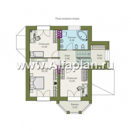 Проекты домов Альфаплан - «Корвет» - трехэтажный коттедж с гаражом - превью плана проекта №3