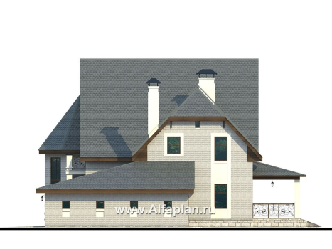 Проекты домов Альфаплан - «Ленский» - романтический дом  для большой семьи - превью фасада №2