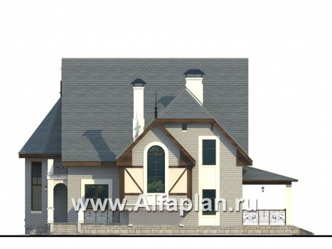 «Ленский» - проект двухэтажного дома, с мансардой, в стиле модерн, для большой семьи - превью фасада дома