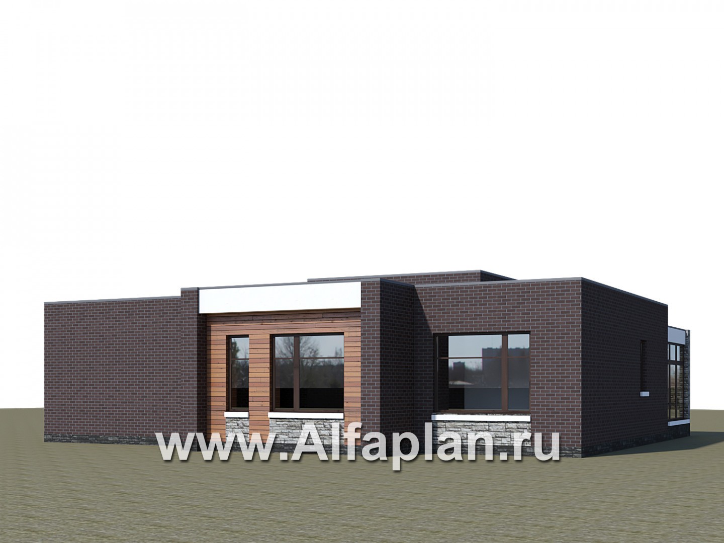 Проекты домов Альфаплан - «Эрато» — одноэтажный дом с плоской кровлей - дополнительное изображение №3
