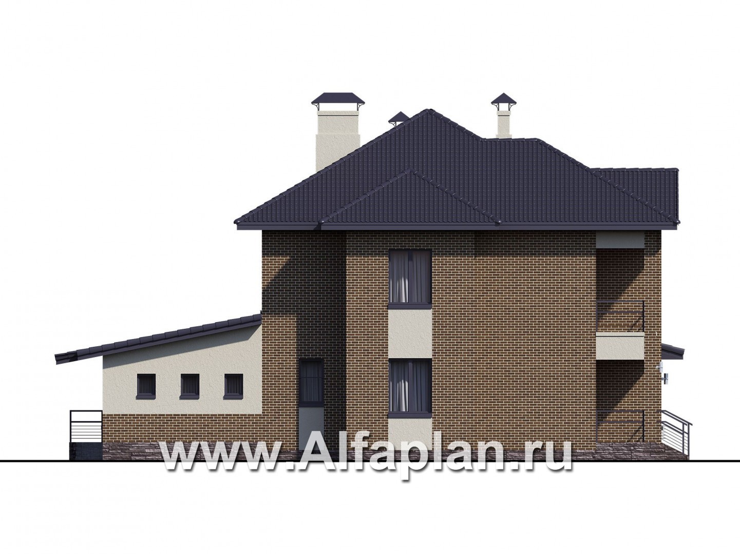 «Арно» - проект двухэтажного дома, особняк с двусветной гостиной, с бассейном - фасад дома