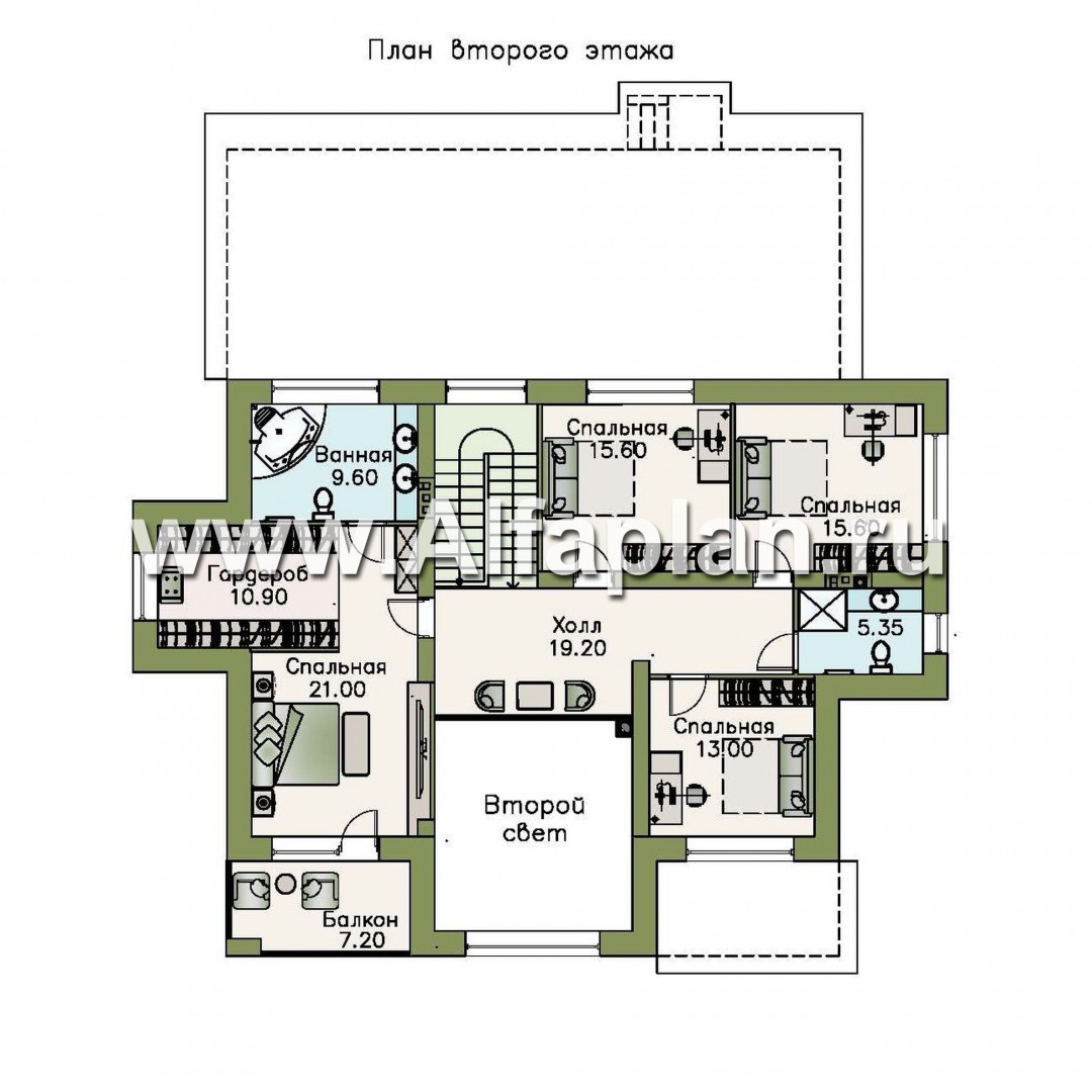 «Арно» - проект двухэтажного дома, особняк с двусветной гостиной, с бассейном - план дома