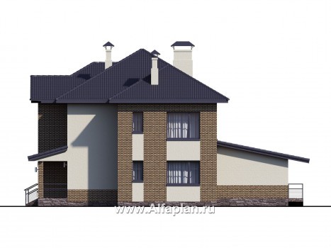 «Арно» - проект двухэтажного дома, особняк с двусветной гостиной, с бассейном - превью фасада дома