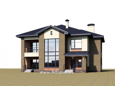 «Арно» - проект двухэтажного дома, особняк с двусветной гостиной, с бассейном - превью дополнительного изображения №1