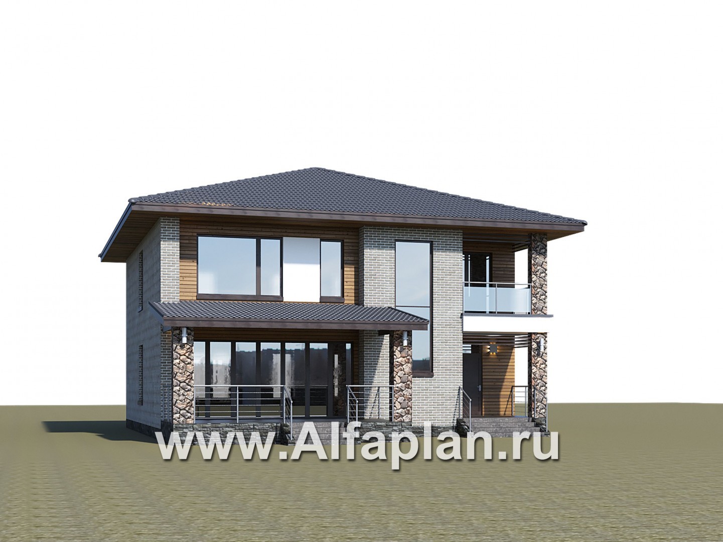 Проекты домов Альфаплан - «Эрго» - проект рационального, уютного современного дома - дополнительное изображение №1