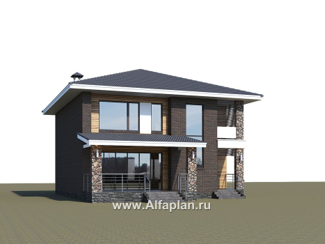 Проекты домов Альфаплан - «Эрго» - проект компактного дома 10х10м с удобной планировкой - превью дополнительного изображения №2