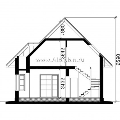 Проекты домов Альфаплан - Проект мансардного дома для небольшого участка - превью плана проекта №3