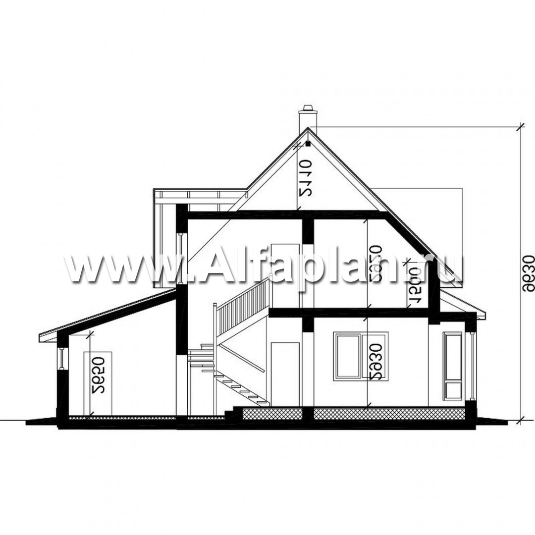 Проекты домов Альфаплан - Проект экономичного дома из газобетона c гаражом - план проекта №3