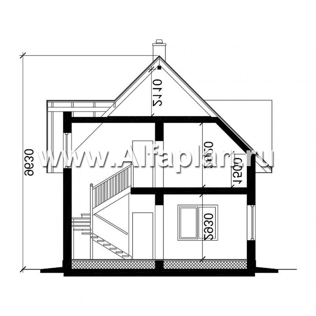 Проекты домов Альфаплан - Проект небольшого дома для загородной жизни - изображение плана проекта №3