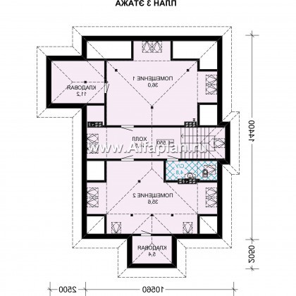 Проекты домов Альфаплан - Проект особняка бизнес класса с цокольным этажом и мансардой - превью плана проекта №4