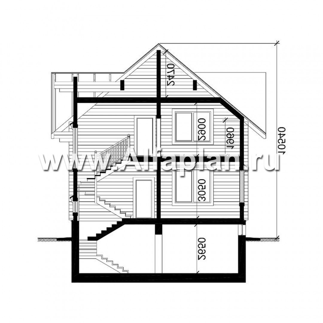 Проекты домов Альфаплан - Проект дома из бруса для загородного отдыха - изображение плана проекта №4