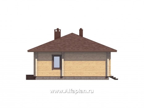Проекты домов Альфаплан - Проект удобной дачи с большой террасой - превью фасада №1
